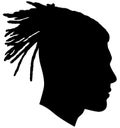 Black Men African American, African profile picture silhouette. Man from the side with afroharren. Long Dreads, Long Dreadlocks ha