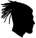 Black Men African American, African profile picture silhouette. Man from the side with afroharren. Long Dreads, Long Dreadlocks ha