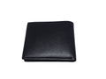 Black men leather wallet pocket with clipping path isolated on white background. Royalty Free Stock Photo