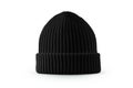 Black men\'s knitted hat isolated on white background. Generative AI. Royalty Free Stock Photo