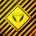 Black Men underpants icon isolated on yellow background. Man underwear. Warning sign. Vector Royalty Free Stock Photo