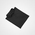 Black mens polo template with collar buttons, folded for design presentation, print, pattern, online store advertising