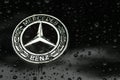 Black Mercedes-Benz logo on car