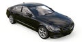 Black Mercedes Benz CLS Coupe on a white background. 3d rendering.