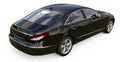Black Mercedes Benz CLS Coupe on a white background. 3d rendering.