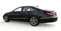 Black Mercedes Benz CLS Coupe on a white background. 3d rendering.