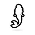 Black Mermaid icon, sirene logo Royalty Free Stock Photo