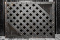 Black Mesh Abstract Iron Lattice Pattern Steel Dark Texture Grid Background Royalty Free Stock Photo