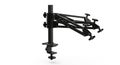 Black Metal Articulating Clamp Mount with Adjustable Arms and Knobs on White Background image Royalty Free Stock Photo