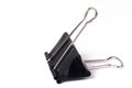 Black metal  Binder Clips on white background Royalty Free Stock Photo
