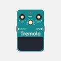 Green Vintage tremolo guitar stomp box effect.