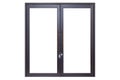 Black metal door frame isolated