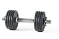 Black metal Dumbbell isolated on white background Royalty Free Stock Photo