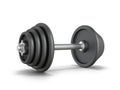 Black metal dumbbell isolated white background. Royalty Free Stock Photo