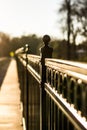 Black Metal Fence along a Walkway Royalty Free Stock Photo