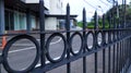 Black metal fence of campus college building in Jakarta Indonesia Royalty Free Stock Photo