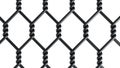 Black metal fence mesh isolated on white background, black metal wire fence template Royalty Free Stock Photo