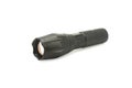 Black metal flashlight isolated on white background with clipping path Royalty Free Stock Photo