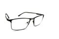 Black metal frame dioptric glasses on white background Royalty Free Stock Photo