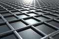 Black metal grid background 3D illustration Royalty Free Stock Photo