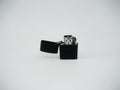 Black Metal Lighter  On a White Background Royalty Free Stock Photo