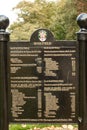 Two-sided Black Metal Plaque with Historical Information About Mineral Springs.