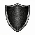 Black Metal Shield on White Background Royalty Free Stock Photo