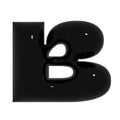 Black metal shiny reflective letter B 3D illustration