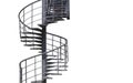 Black metal spiral staircase on isolated white background with clipping path Royalty Free Stock Photo