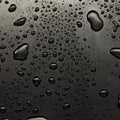 Black metal water drops on dark reflective surface Royalty Free Stock Photo