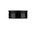 Black metallic cosmetic jar mockup, blank aluminium round tin box on isolated white background, 3d illustration