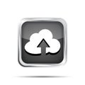 Black metallic icon with cloud and arrow