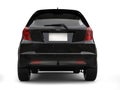 Black metallic modern compact car - back view Royalty Free Stock Photo