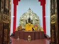 Black metallic statue of lord Ganesh at temple