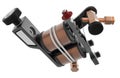 Black metallic tattoo machine with copper coil