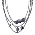 Black metallic tromp e-l' necklace.