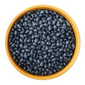 Black mexican beans in round bowl cutout