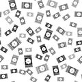 Black Mexican carpet icon isolated seamless pattern on white background. Vector Royalty Free Stock Photo