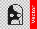 Black Mexican wrestler icon isolated on transparent background. Vector