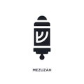 black mezuzah isolated vector icon. simple element illustration from religion concept vector icons. mezuzah editable logo symbol Royalty Free Stock Photo
