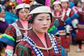 Black Miao girls dancing at festival, Kaili, Guizhou Province