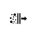 Black micro clean air filtration icon, simple purification flat design pictogram concept vector for app ads web banner