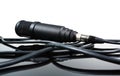 Black microphone cable Royalty Free Stock Photo