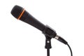 Black microphone with cable Royalty Free Stock Photo