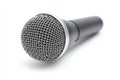 Black microphone close-up shot on white background isolated on a white background Royalty Free Stock Photo