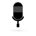 Black microphone icon. Raster.