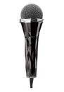 Black microphone isolated on white background. 3d render Royalty Free Stock Photo