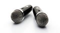 Black Microphone Paper Stickers with Silver Mesh - AI Generated