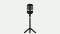 Black Microphone Silhouette on Stand Royalty Free Stock Photo