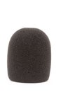 Black microphone spounge isolated above white background Royalty Free Stock Photo